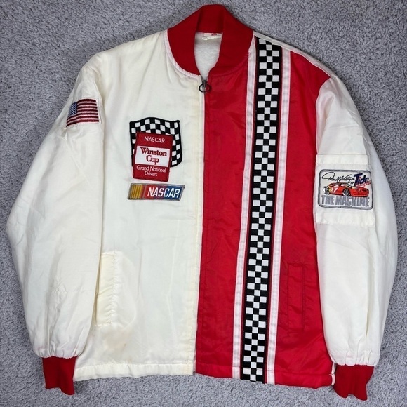 Vintage Great Lakes Jacket Mens Large Racing Nascar Winston Cup Patches USA MADE - Picture 1 of 7